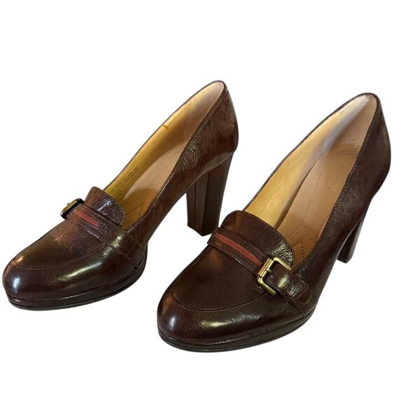 Naturalizer N5 Comfort Brown Leather Kylie Heels Size 10 - Picture 1 of 8